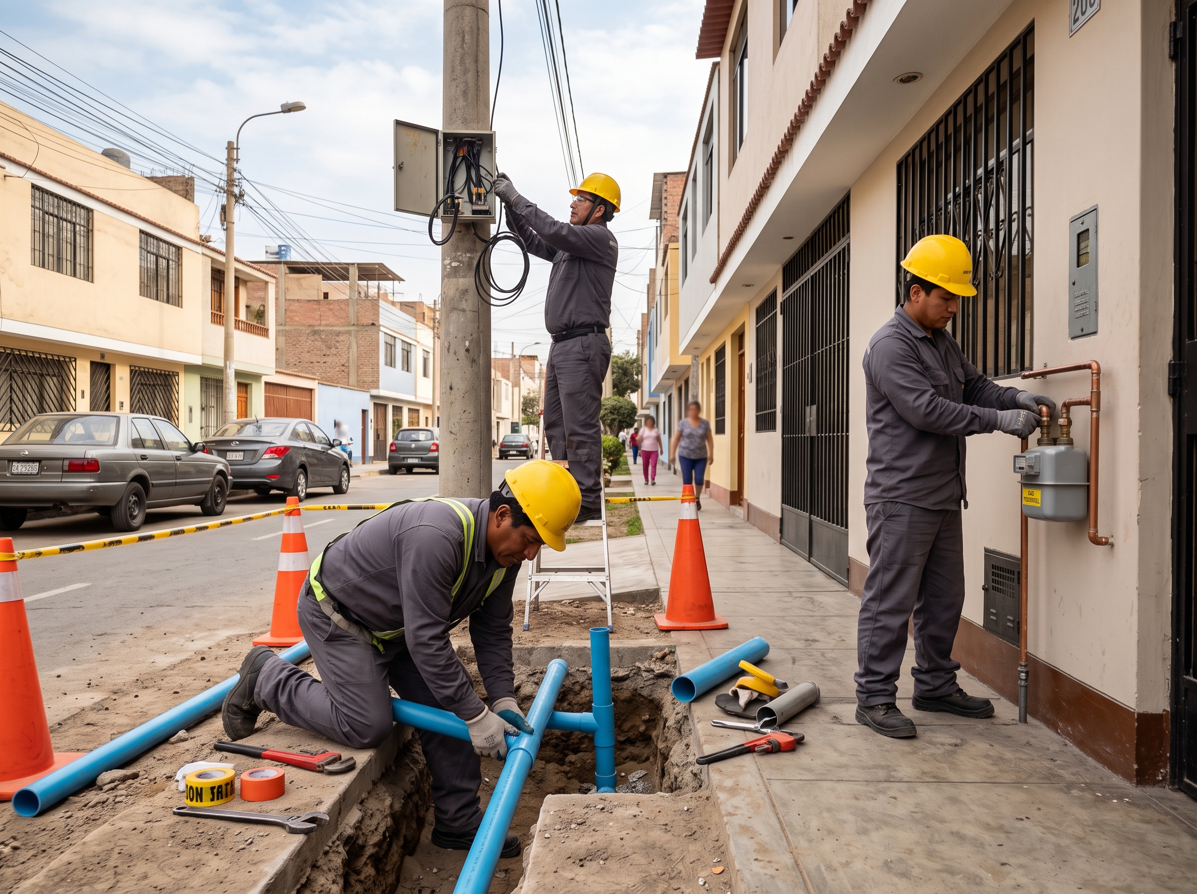 Canalizaciones para redes eléctricas, sanitarias y gas natural