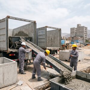 Contenedores de concreto con rampa de descarga
