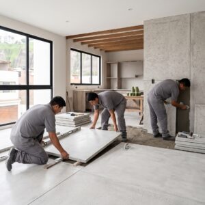 Losas de concreto, pisos y enchapes de pared