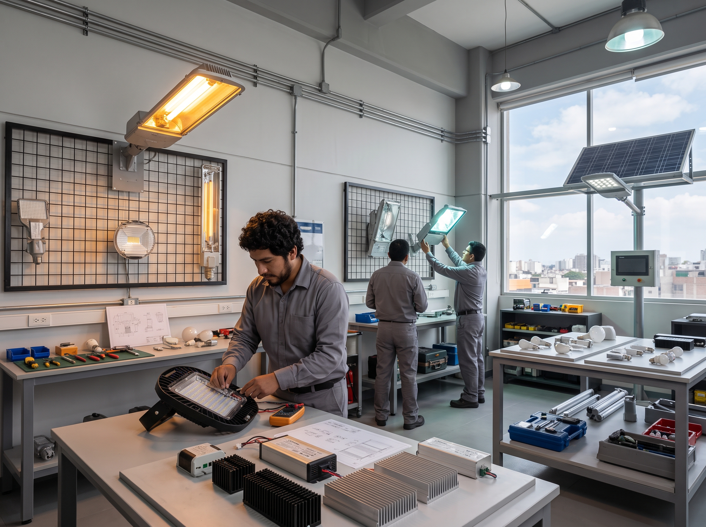 Sistemas de iluminación con LED, solar, vapor de sodio y halogenuro metálico