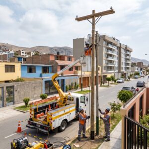 Tendido de postes de energía
