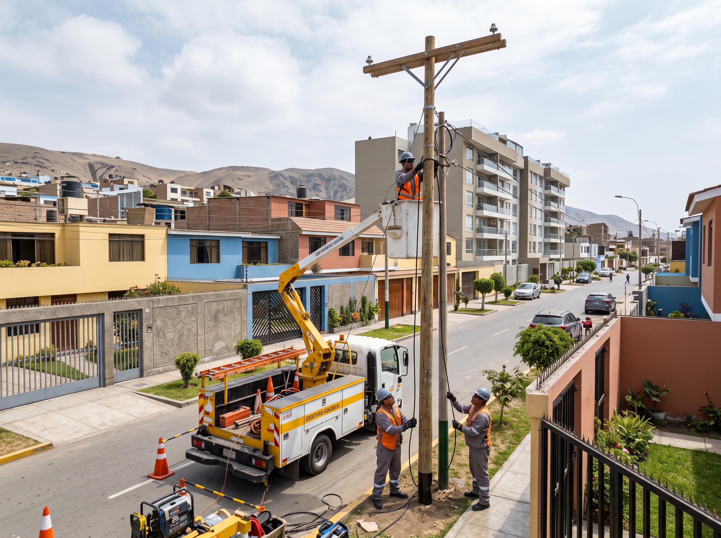 Tendido de postes de energía